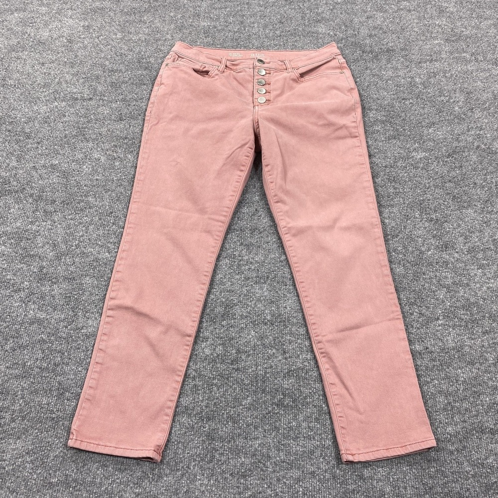a.n.a Jeans Women 10 Pink High Rise Skinny Ankle Button Fly Stretch Casual Denim